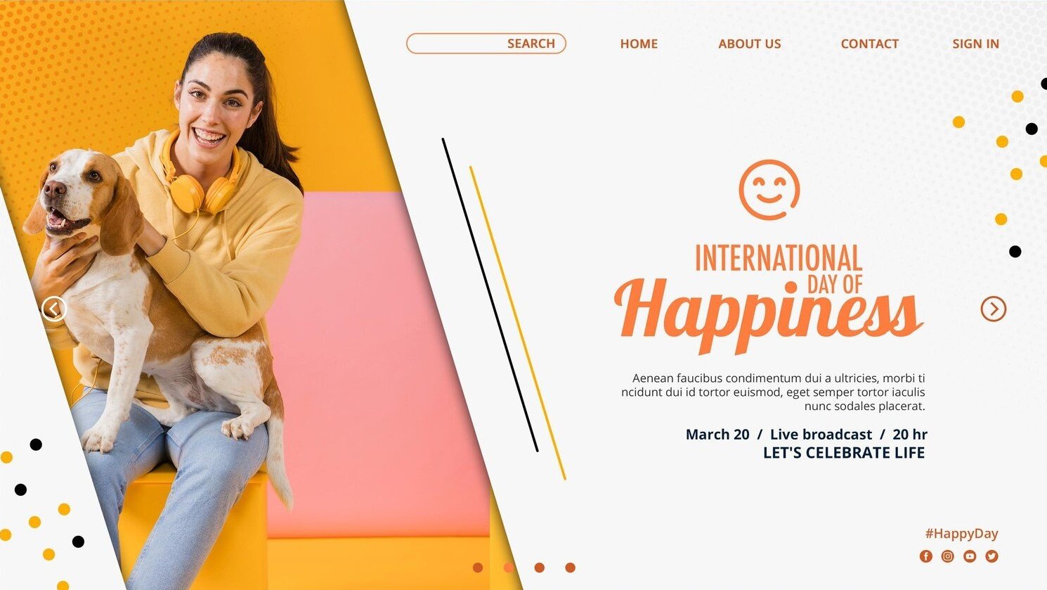 international-day-happiness-web-template_23-2148887858